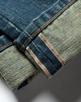 material shot of selvage detailing on cuff, Bottoms by Taylor Stitch