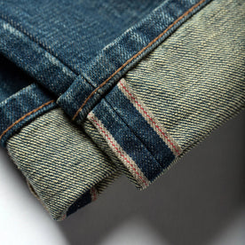 material shot of selvage detailing on cuff