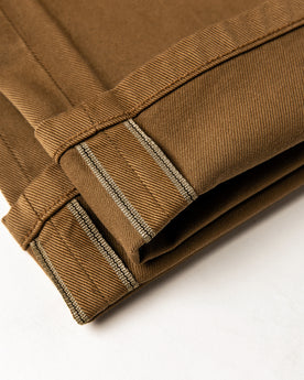 material shot of selvage detailing on cuff, Bottoms by Taylor Stitch