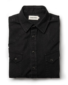 The Western Shirt in Washed Black Selvage Chambray: Featured Image, Wovens by Taylor Stitch