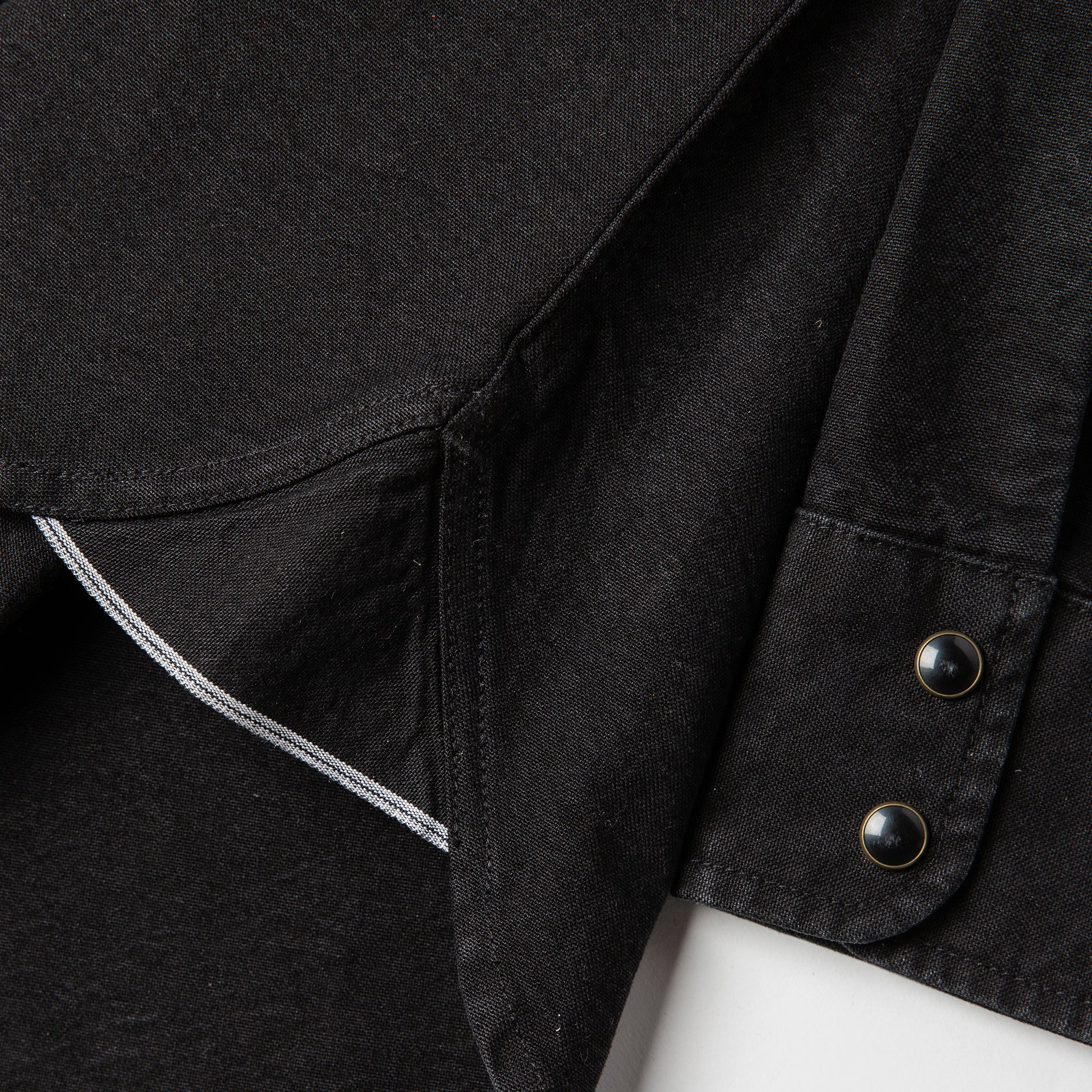 material shot of fabric detail, selvage detail, Wovens by Taylor Stitch